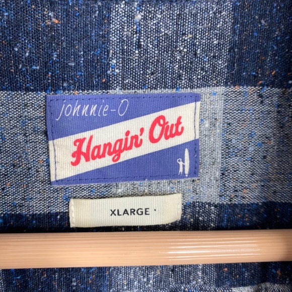Johnnie O Flannel Shirt XL Plaid Silk Wool Surf Button Down Beach Fisherman Fall - Picture 7 of 13